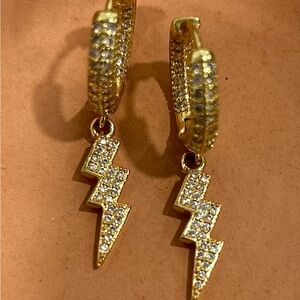 Gold Lightning Bolt Earrings